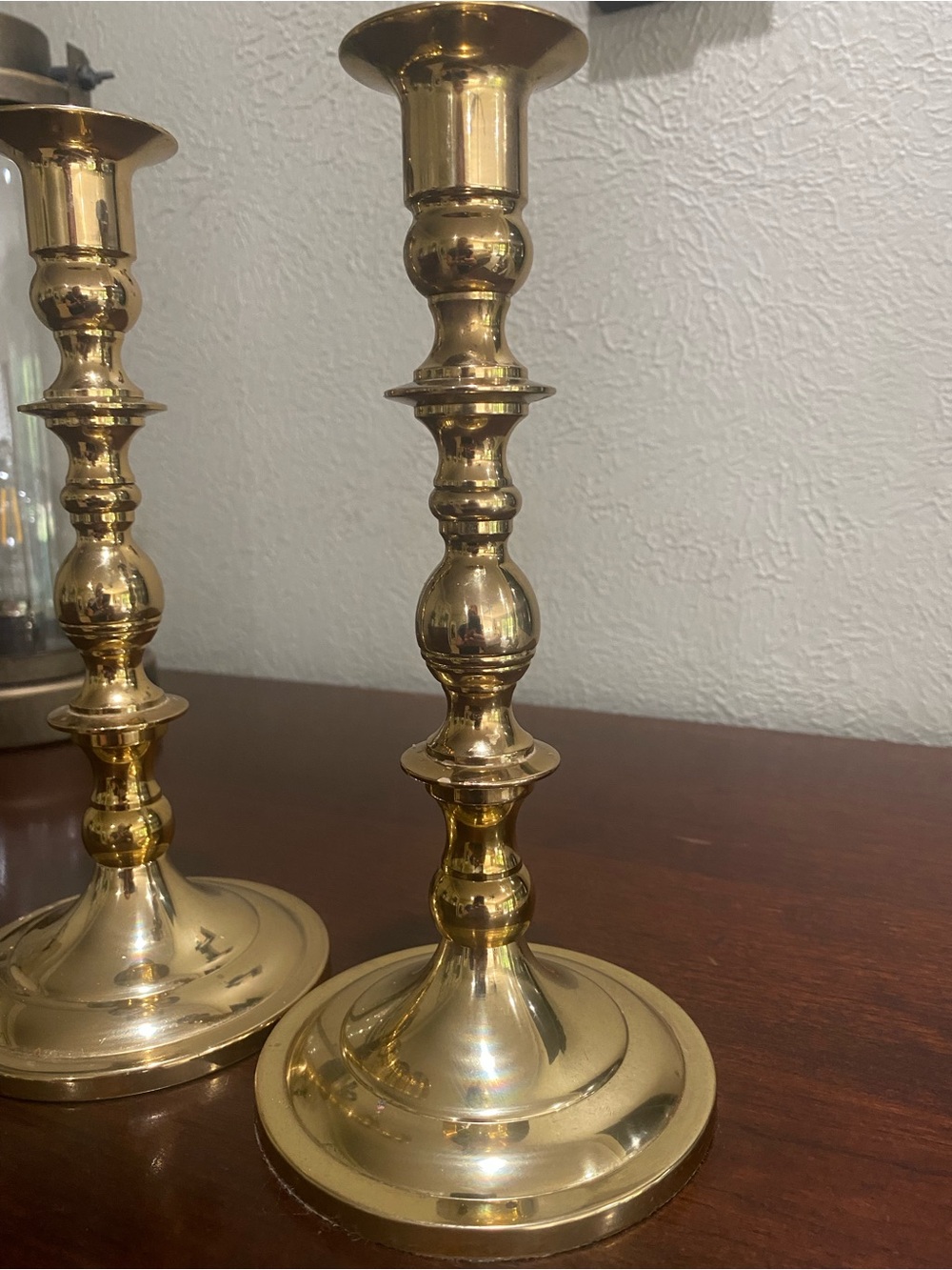 Vintage, Pair Of Baldwin Solid Brass Taper Candle Stick Holders - Picture 2 of 8